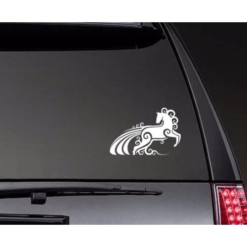 Swirly Horse Art Vinyl Car Decals Bumper Stickers Modern Decor Waterproof ZP0597