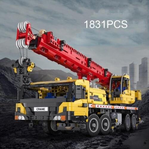 Technical 2.4Ghz radio remote control building block 1:14 scale Engineering vehicle Mobile crane brick rc toy collection for boy