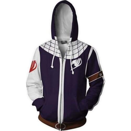 Fairy Tail Natsu 3D Print Hoodies Sweatshirts Cosplay Costumes Hooded Casual Coat Jacket
