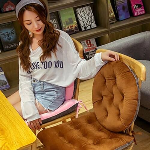Solid Color Crystal Velvet Cushion Thick Warm Tatami Chair Sit Pads Office Stool Mat Outdoor Sitting Pillow Cushion Home Decor