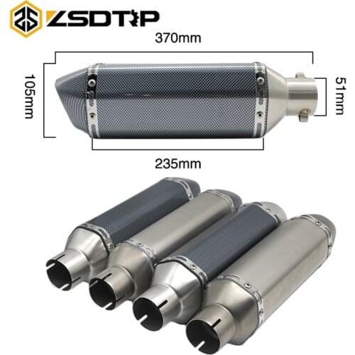 ZSDTRP 35-51mm Universal Motorcycle Slotted/not Slotted Exhaust For Honda cb650f nc750x ATV Dirt Pit Bike Escape Moto