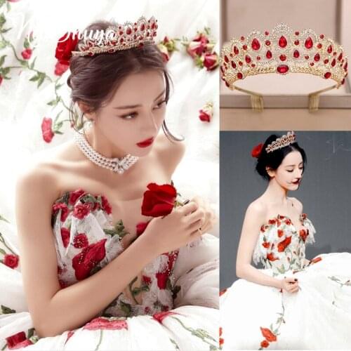 NiuShuya Vintage Wedding Queen King Tiaras Crowns Bridal Head Jewelry Accessories Diadem Pageant Headpiece Bride Hair Ornament