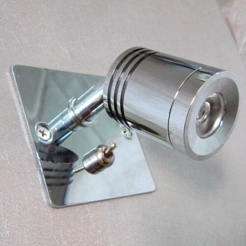 Tokili Recessed Wall Lamps Chrome Finish Discrete Driver Directional Head On-Off Switch for Hotel Residential Camper Marine