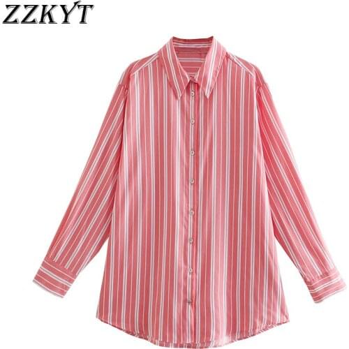 Женские рубашки в полоску ZZKYT China At AliExpress