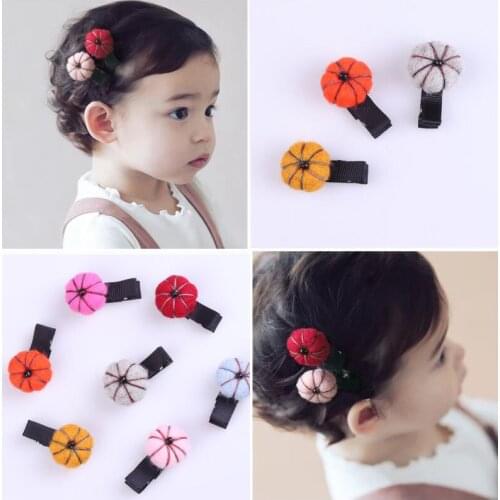 1PC Cute Pumpkin Childrens series Hair Pins Sweet Girls Cloth Art Duck Mouth Hair Grips Hair Accessories HeadWear