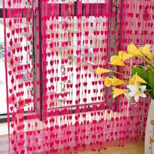 1pcs Punch-free Summer Decoration Love Curtain Korean Household Bathroom Living Room Bedroom Partition Curtain Girl Heart F8400