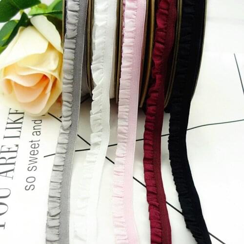 1cm color unilateral pleated elastic band fungus elastic band childrens clothing skirt collar cuff cuffs lace