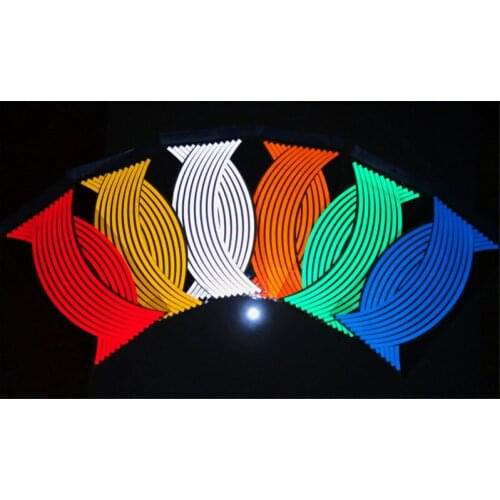 16Pcs Universal Motorcycle Waterproof Wheel Rim Reflective Stickers Moto Bicycle Decal 17'/18