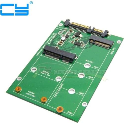 2 in 1 Combo Mini PCI- E 2 Lane M.2 NGFF & mSATA SSD to SATA 3.0 III Adapter Converter PCBA