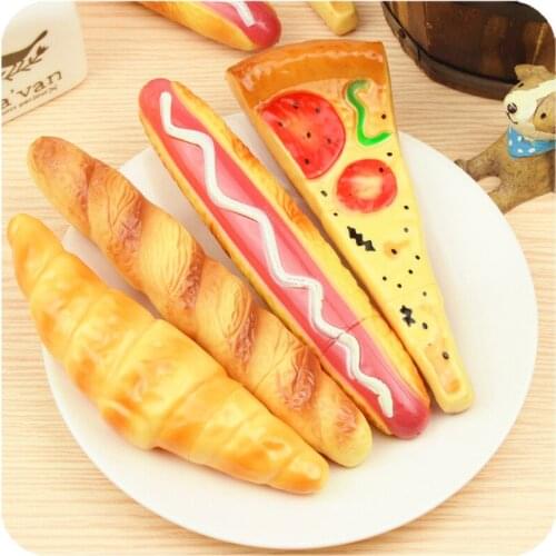 3Pcs Funny Cute Kawaii Pizza Hot Dog Bread Ballpoint Pen Stationery Craft Croissant Student Office School Supply Pen Kids Prize
