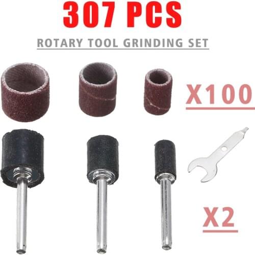 307pcs/lot Drum Mandrel Sanding Belt Kit Rotary Tool Grinding Polishing Drill Grinder Sandpaper Ring