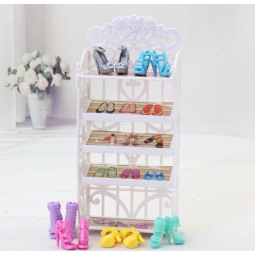 Doll Clothes Accessories Barbies Shoe Rack, Wardrobe, Motorcycle, Rocking Chair Toy For Generation Birthday Gift