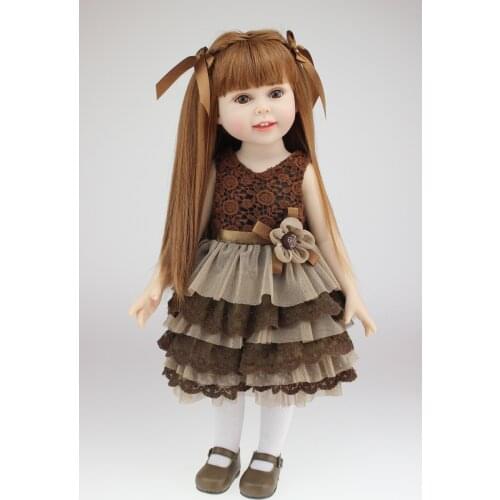 Girl Dolls American 45cm Realistic Likeness Mini Silicone Baby Doll Reborn Full Body Long Hair Princess Dolls Toys For Children