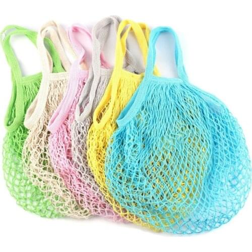 Fast Ship Cotton Mesh Hangig Storage Bags Organizer Eco Friendly Shopping Mesh Bags Kitchen Fruit Vegetable String Net Tote Bag