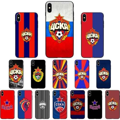 Yinuoda PFC CSKA Moscow TPU Soft black Phone Case Cover for iPhone 5 5Sx 6 7 7plus 8 8Plus X XS MAX XR
