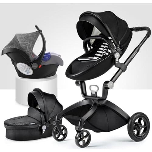 Hot Mother 3 in 1 Baby Stroller Luxury High Landscape 2 Light Folding Four Wheels Pram CE Standard Free Shipping Gifts