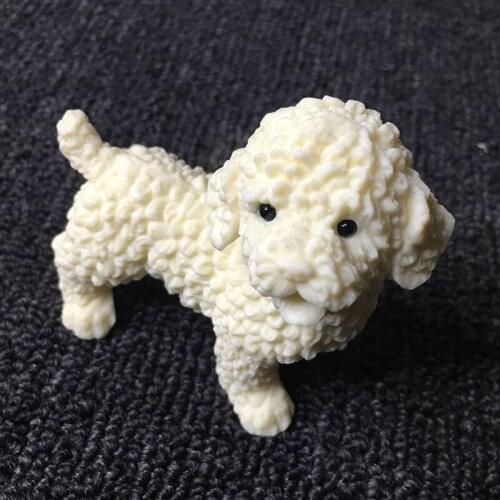 Teddy pet dog miniature model Cute animal sculpture Home living room bedroom desktop decorations Car decoration small gifts