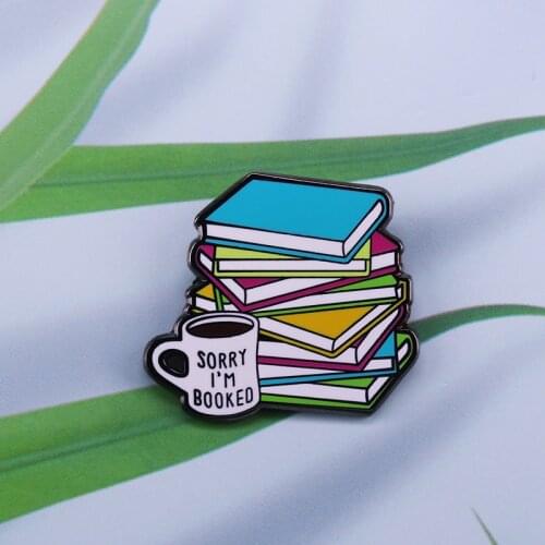 Introvert Book Lover Enamel Pin bookworm badge reading and librarian gift