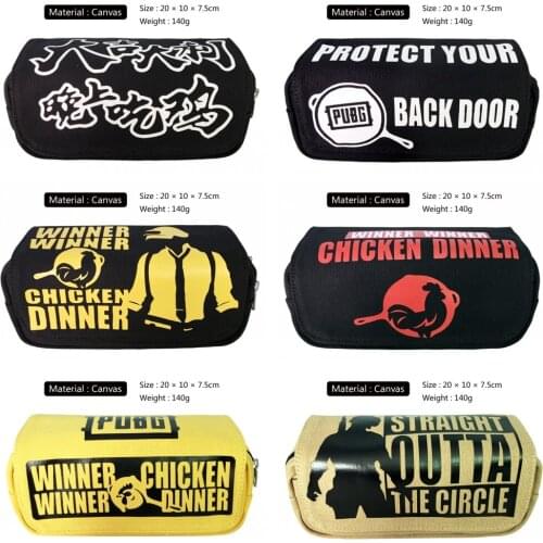 PUBG PLAYERUNKNOWNS BATTLEGROUNDS Canvas Pencil Case pen bag cosplay Makeup Bag cosmetic bag Zipper Stationery Bag Stationery