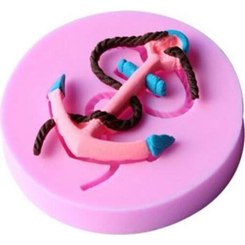 DIY Tools about The new Rope Hooks Pirate Ships Anchor Liquid Silicone Cake Mold Chocolate Molds Pastry Mould Jello Pudding Ice