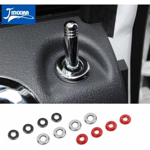 JIDIXIAN Car Door Lock Button Decoration Stickers for Jeep Patriot 2011 2012 2013 2014 2015 2016 Interior Accessories
