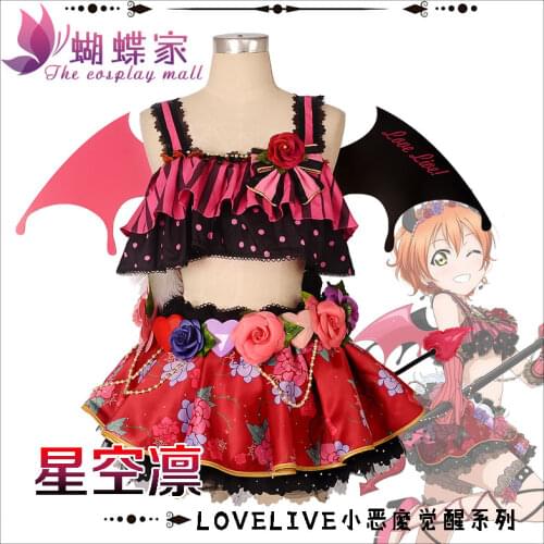 Love live! Little Devil Awaken Series Rin Hoshizora Devil ver cos Dress Cosplay Costume Halloween costume Free Shipping