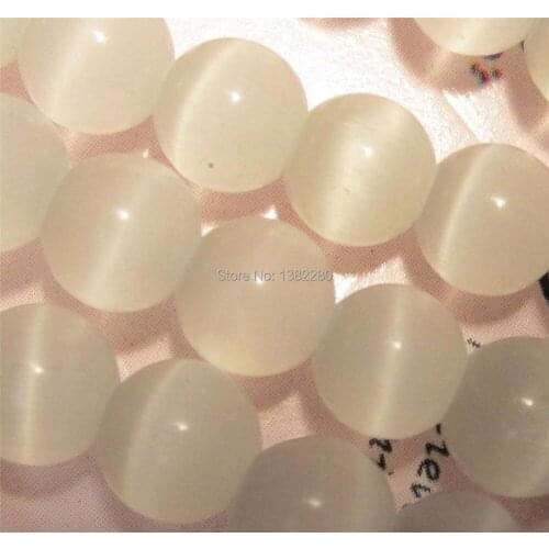 ! Fashion diy 6mm White Mexican Opal Jewellery cat eye Round Loose Beads 15" 2 pieces/lot fashion jewelry JT5542