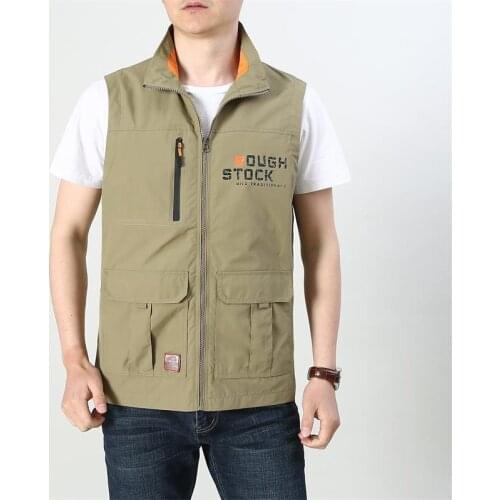 Cargo Vest Men Spring Summer Ourdoor Casual Brand Sleeveless Vest Men Photograph Sleeveless Jacket Big Size M-6XL
