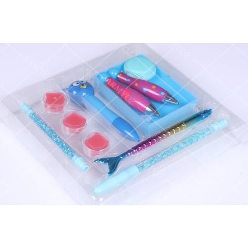 2021 NEW 12 PCS 5D Diamond Painting Tools and Accessories Kits Roller pen Clay Tray stylo Diamond Embroidery Tray Box sets