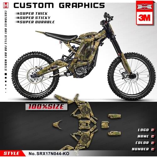 KUNGFU GRAPHICS Motorcycle Décor Camouflage Stickers Kit for Sur-Ron Light Bee X S Electric Bike, Style No. SRX17N044-KO