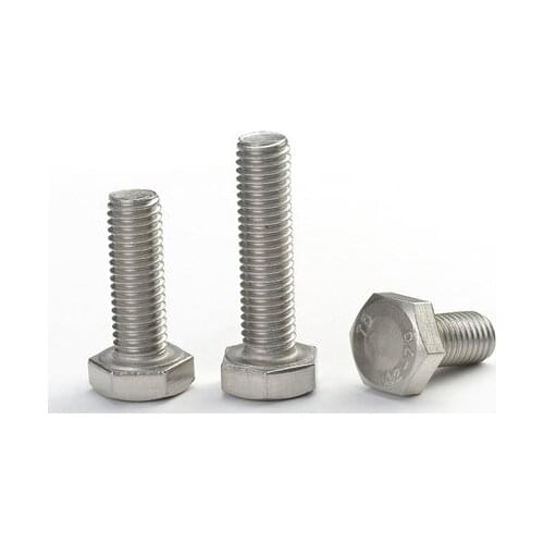 50pcs Stainless steel outer hexagon bolt All teeth screw M6*10/12/16/20-40 mm