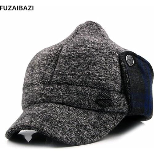 FUZAIBAZI New Autumn Winter Fashion Womens Keep Warm Baseball Cap Earmuffs Thicken Cold Protection Elegant Lady Hat Gorras