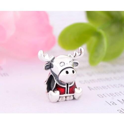 New Travel Authentic 925 Silver Canada Moose Maple Leaf Elk Bead Fit Original Pan Charm Bracelet For Christmas Berloque 2020