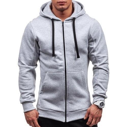 Autumn Fleece Windbreaker Men Running Jackets Zipper Slimming Sport Coats Drawstring Warm Hoody Sweatshirts Hip Hop Streetwear