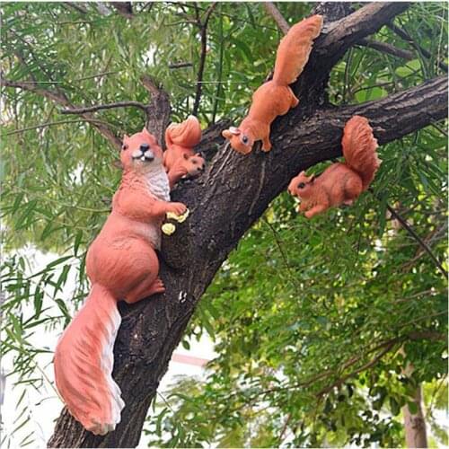 Outdoor Garden Kindergarten Resin Squirrel Ornaments Crafts Decoration Home Courtyard Creative Simulation Cute Tree Accessories