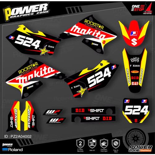 PowerZone Custom Team Graphics Decals Stickers Kit For SUZUKI Decal 2004 2005 2006 RMZ 250 002