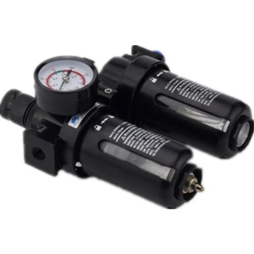 Pneumatic Air Filter Regulator Lubricator Combinations Water Oil Separator 1/4'' 3/8'' 1/2'' Black SFC-200 0-1Mpa 0-150PSI