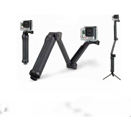 3 Way Portable Folding Monopod Tripod Mounts Adjustable Selfie Hand Grip Lever for Gopro Hero 4 3 3+ 2 Action Camera Sport