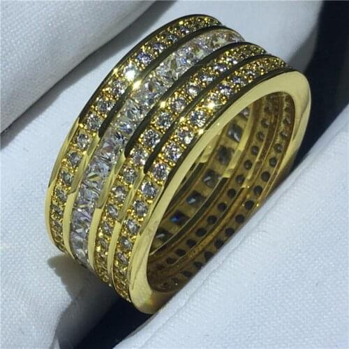 Stunning Female Finger ring 925 sterling silver AAAAA Cubic Zirconia Party Wedding Band Rings for women men Birthday Gift