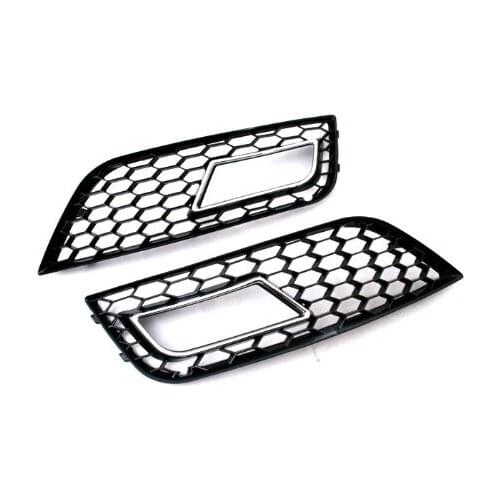 RS Style Honeycomb Vented Chrome Trim Fog Light Grille for audi A4 B8