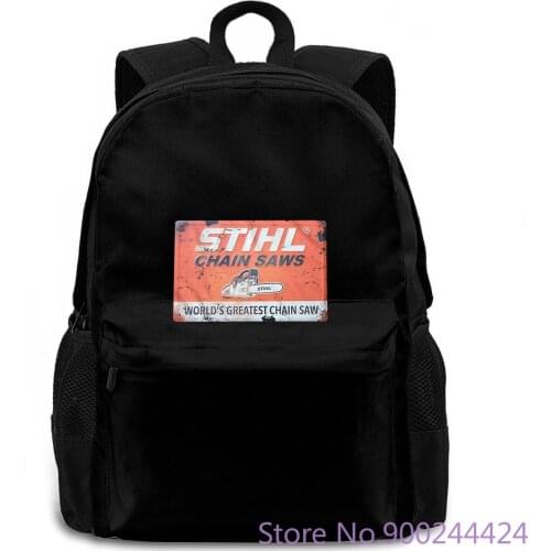 POWERED BY STIHL Novelty Cool Harajuku Rick women men backpack laptop travel school adult student
