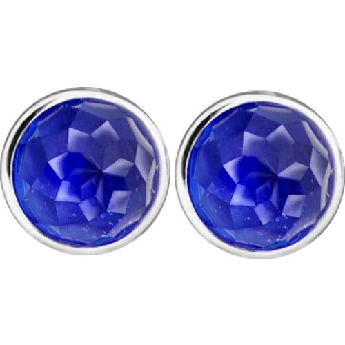 December Stud Earring With London Blue Crystal 100% Authentic Sterling-Silver-Jewelry Free Shipping