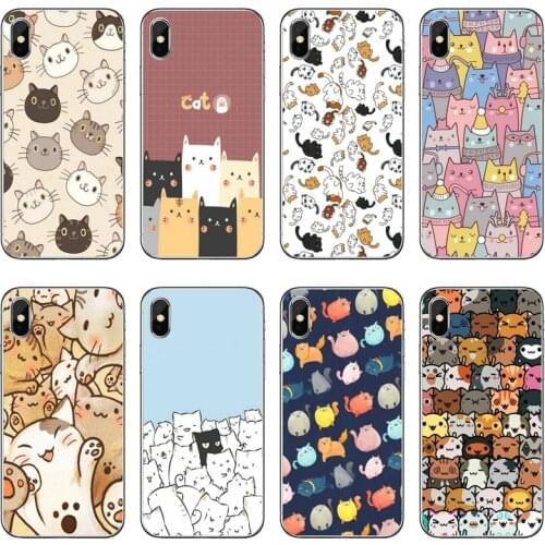 Korean cat pattern Silicone Phone Case For Huawei P30 P20 Pro P10 P9 P8 Lite Y5 Y6 Y7 Y9 Prime P Smart Plus 2018 2019