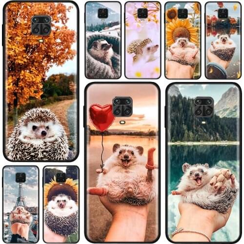 Silicone Cover Cute Hedgehog Outing For Xiaomi Redmi 9A 9C Note 9 9S Pro Max 8T 8 7 6 5 Pro 5A 4X 4 Prime Phone Case
