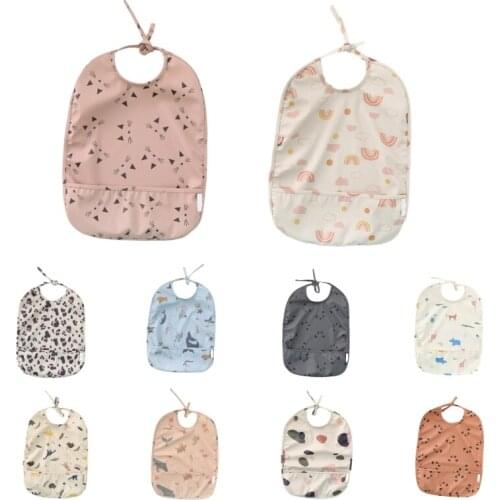 Burp Cloth Summer Print Bibs Baby Smock Bibs Sleeveless Scarf Waterproof Feeding Tableware Feeding Bibs