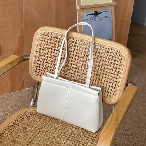 2021 New Solid Color Womens Bag Korean Style Ladies Shoulder Bag High Quality PU Leather Female Middle Handbags Whole Sale