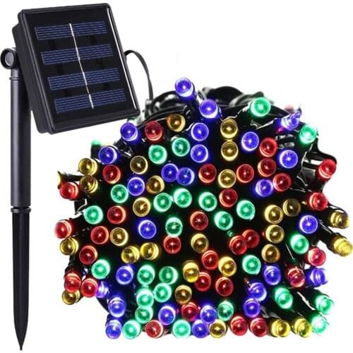 10pcs/lot 12M 100 LED Solar LED String Light For Garden Outdoor Christmas Decoration Light with 8 Function