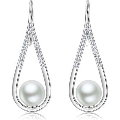 Vintage Gold Crystal Pearl Earrings For Women Jewelry Trend Girls Silver 925 Earring New Water Drop Piercing Accessories Charms