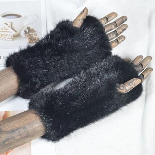 Womens gloves winter Natural Real Mink Fur Gloves women Heated Warm Genuine Mink Fur Mittens Girl Fashion Real Mink Fur Gloves