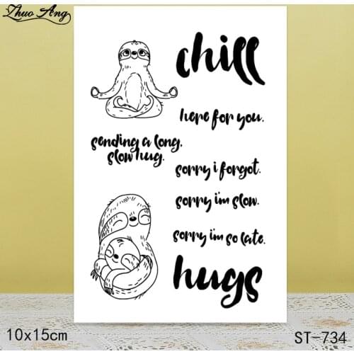 ZhuoAng Lovely Sloth Squirrel Clear Stamps For DIY Scrapbooking/Card Making/Album Decorative Silicon Stamp Crafts